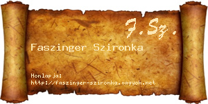 Faszinger Szironka névjegykártya