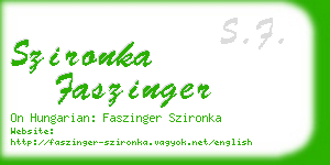 szironka faszinger business card